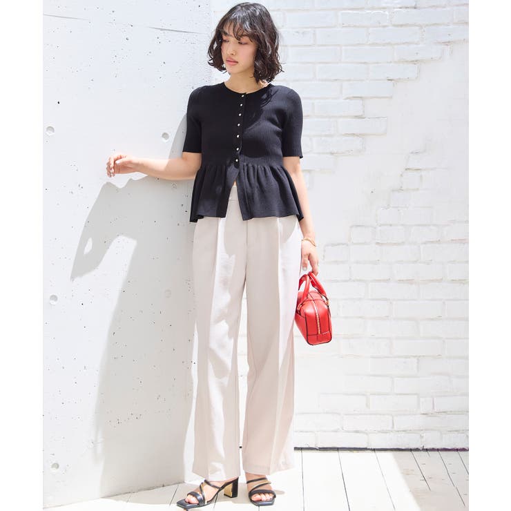 【アンチピリング】ペプラムハーフスリーブニットカーディガン | VIS  | 詳細画像4 