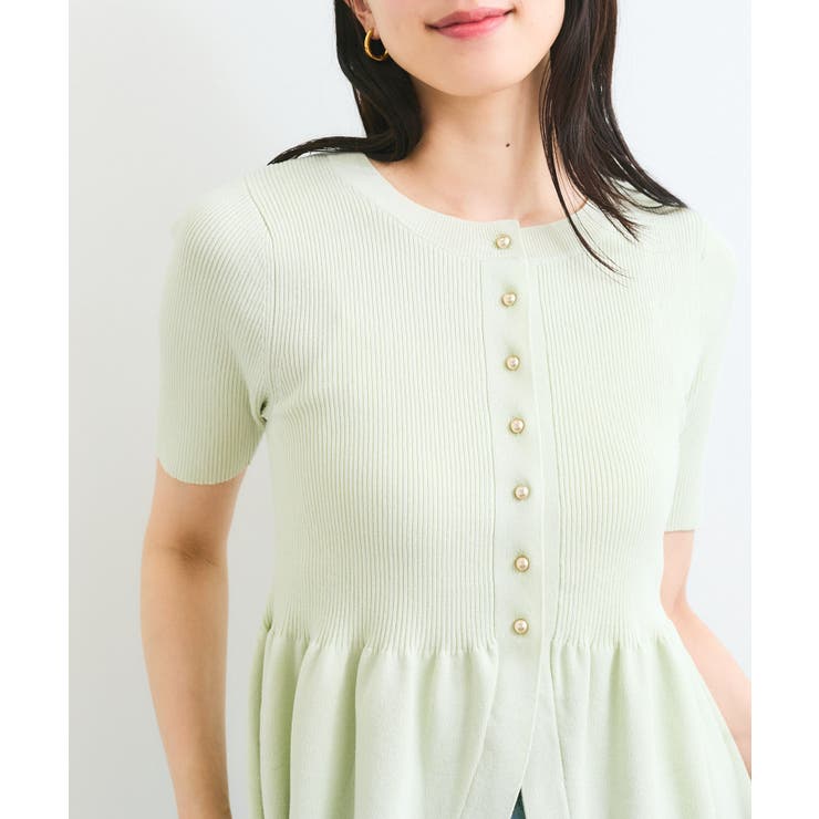 【アンチピリング】ペプラムハーフスリーブニットカーディガン | VIS  | 詳細画像9 