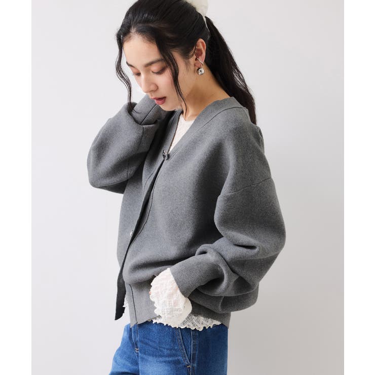 釦アクセントコクーンカーディガン | VIS  | 詳細画像12 