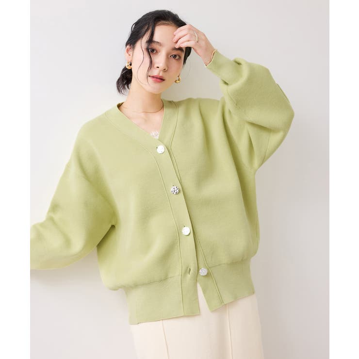 釦アクセントコクーンカーディガン | VIS  | 詳細画像18 