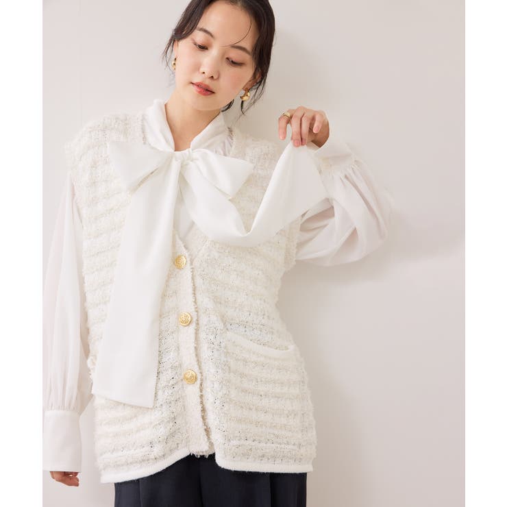 ツイードニットベスト/イージーケア | VIS  | 詳細画像1 