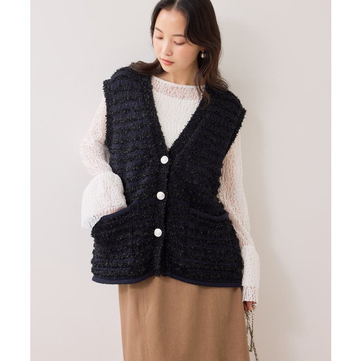 ツイードニットベスト/イージーケア | VIS  | 詳細画像3 