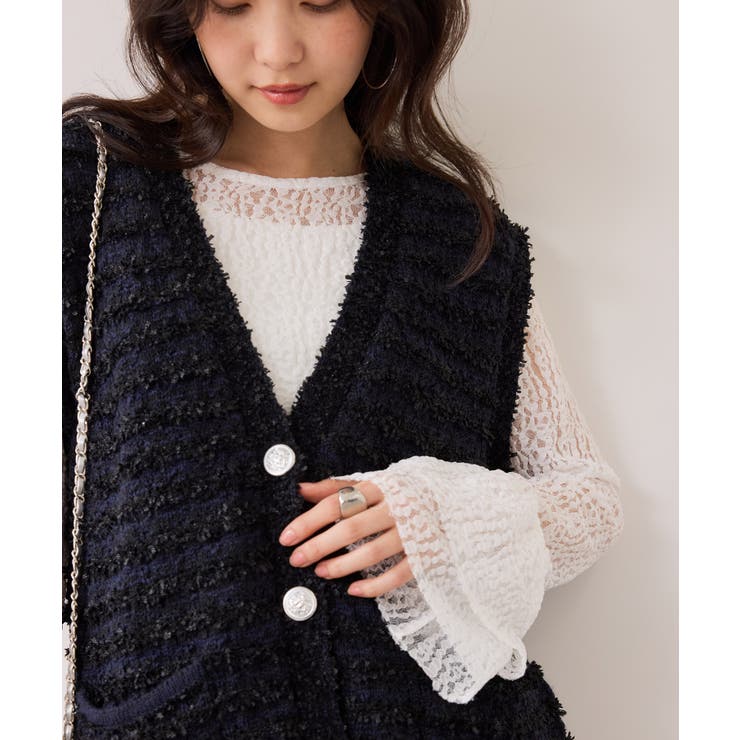 ツイードニットベスト/イージーケア | VIS  | 詳細画像5 