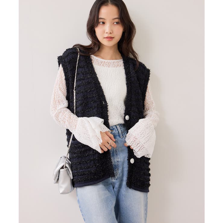 ツイードニットベスト/イージーケア | VIS  | 詳細画像7 