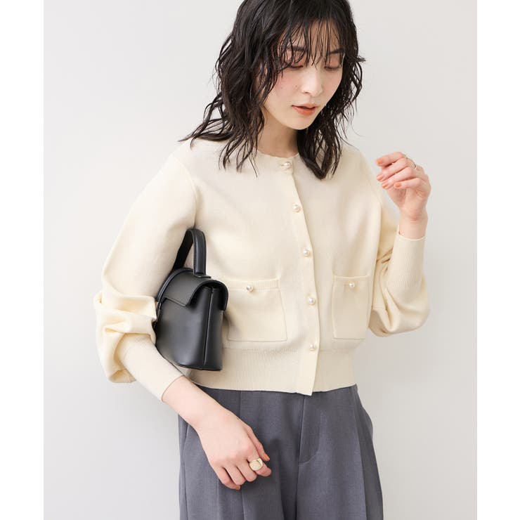 パールボタンカーディガン | VIS  | 詳細画像3 