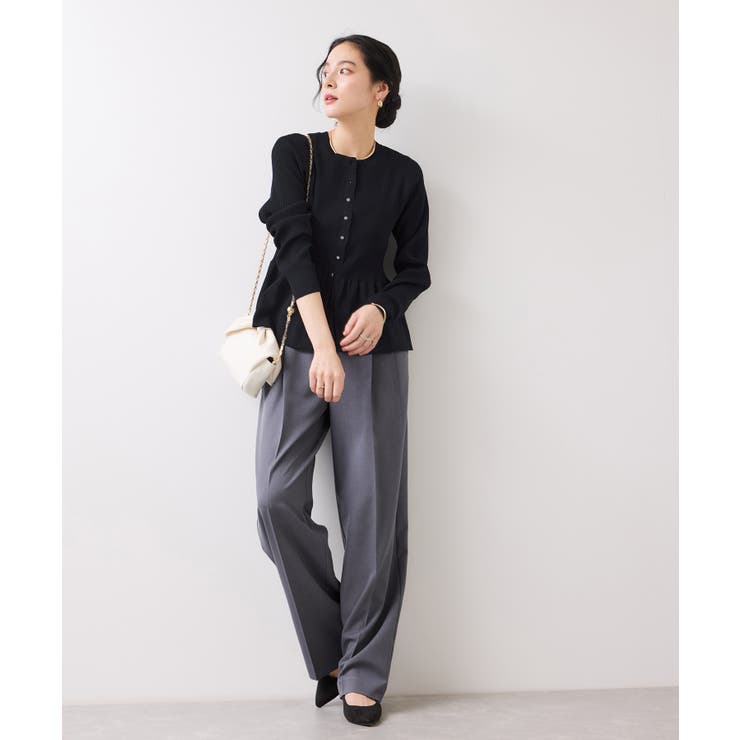 【美得】ペプラムニットカーディガン/イージーケア | VIS  | 詳細画像13 