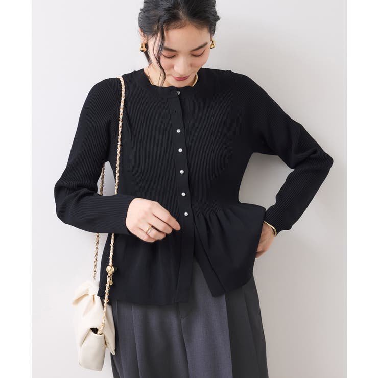 【美得】ペプラムニットカーディガン/イージーケア | VIS  | 詳細画像14 