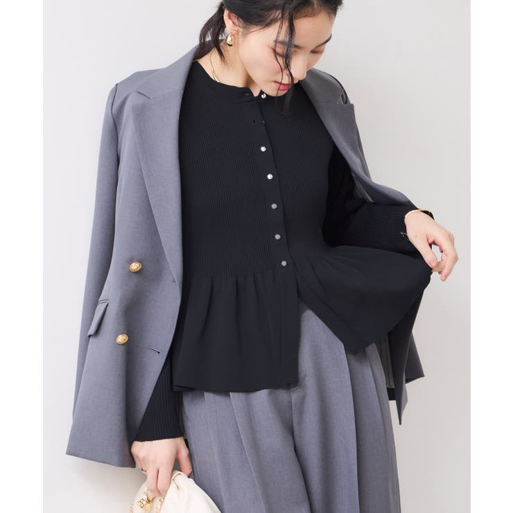 【美得】ペプラムニットカーディガン/イージーケア | VIS  | 詳細画像17 