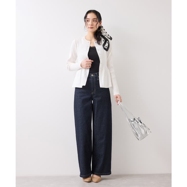 【美得】ペプラムニットカーディガン/イージーケア | VIS  | 詳細画像2 