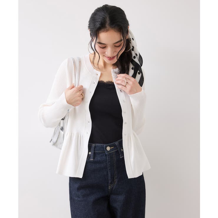 【美得】ペプラムニットカーディガン/イージーケア | VIS  | 詳細画像3 