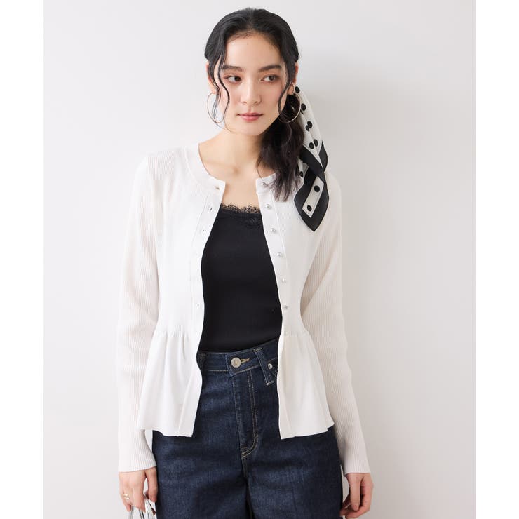 【美得】ペプラムニットカーディガン/イージーケア | VIS  | 詳細画像6 