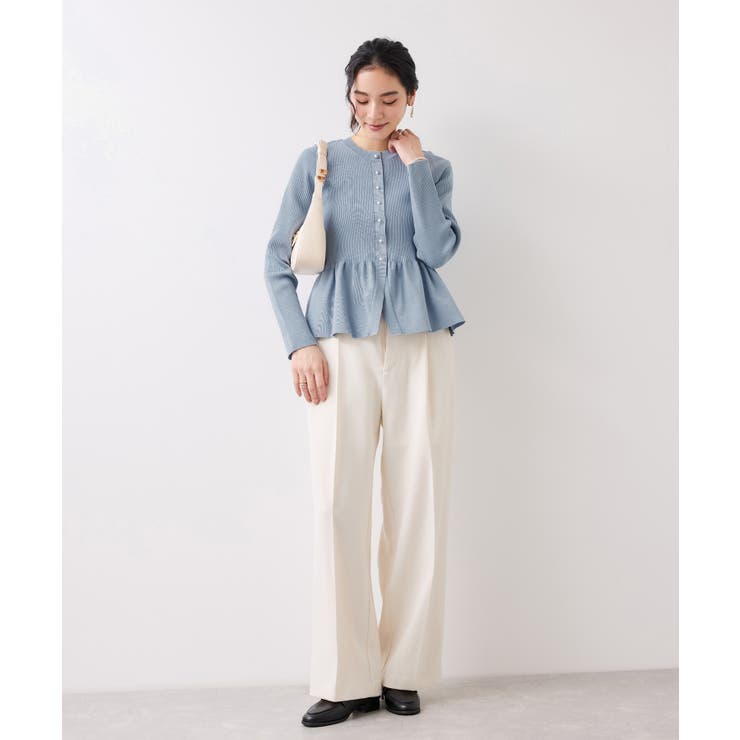 【美得】ペプラムニットカーディガン/イージーケア | VIS  | 詳細画像7 