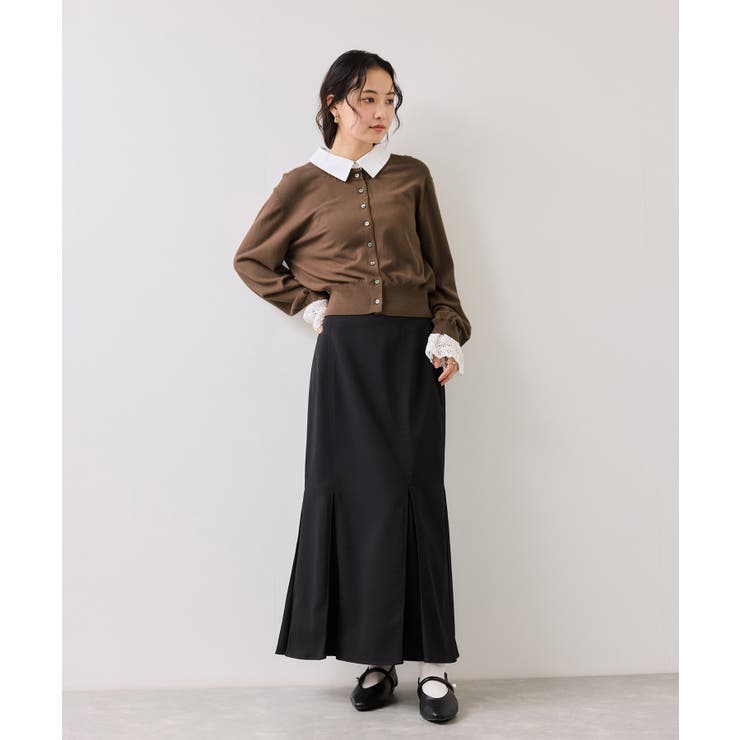 レースカフスドッキングニットカーディガン | VIS  | 詳細画像10 