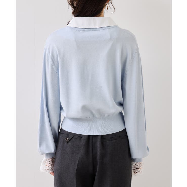 レースカフスドッキングニットカーディガン | VIS  | 詳細画像26 