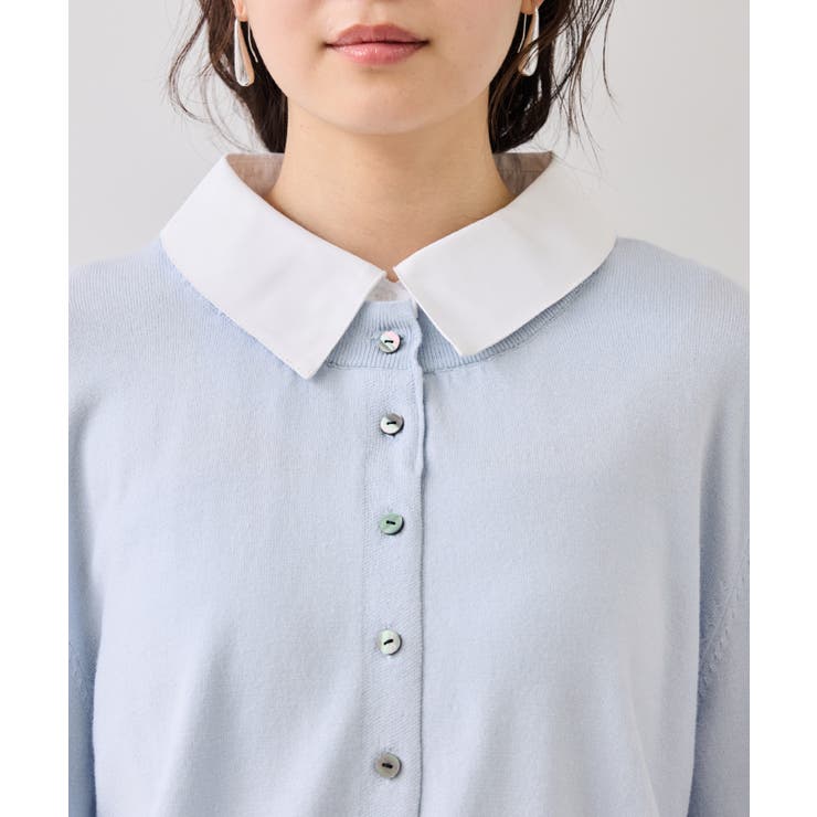 レースカフスドッキングニットカーディガン | VIS  | 詳細画像27 