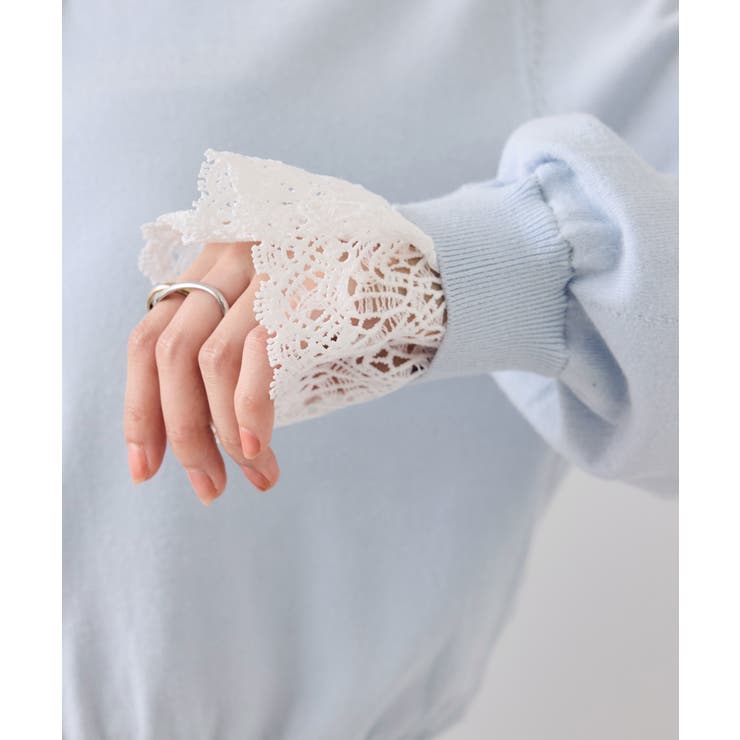 レースカフスドッキングニットカーディガン | VIS  | 詳細画像30 