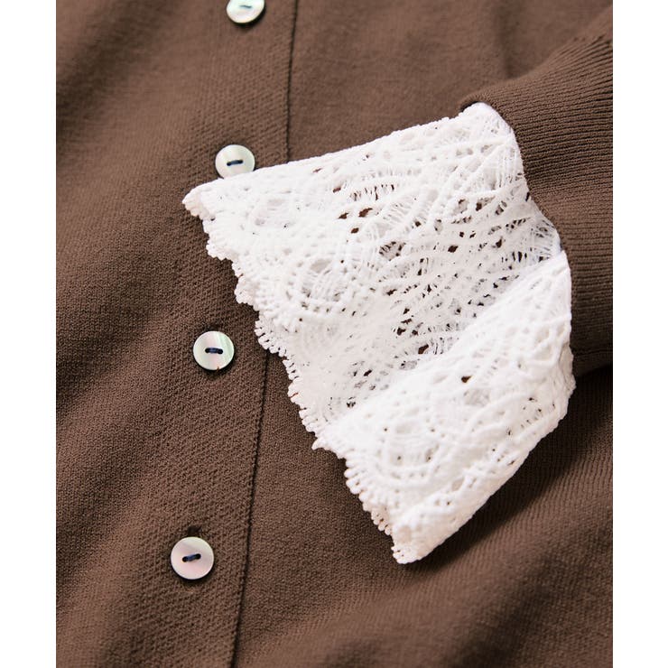 レースカフスドッキングニットカーディガン | VIS  | 詳細画像33 