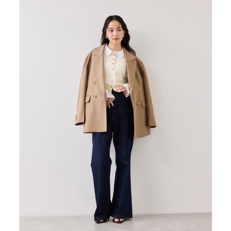 レースカフスドッキングニットカーディガン | VIS  | 詳細画像7 