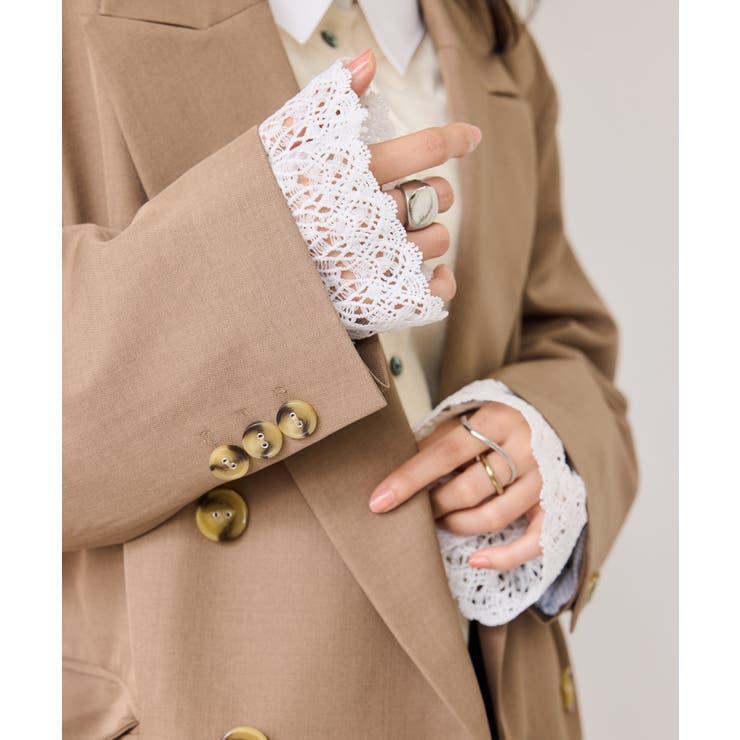 レースカフスドッキングニットカーディガン | VIS  | 詳細画像9 