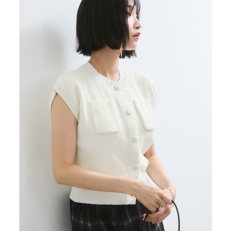 くるみ釦ニットトップスカーデ/洗える | VIS  | 詳細画像14 