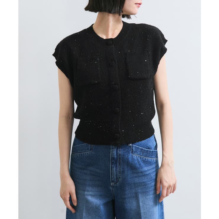 くるみ釦ニットトップスカーデ/洗える | VIS  | 詳細画像16 
