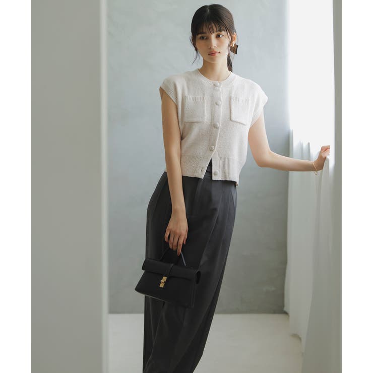 くるみ釦ニットトップスカーデ/洗える | VIS  | 詳細画像2 