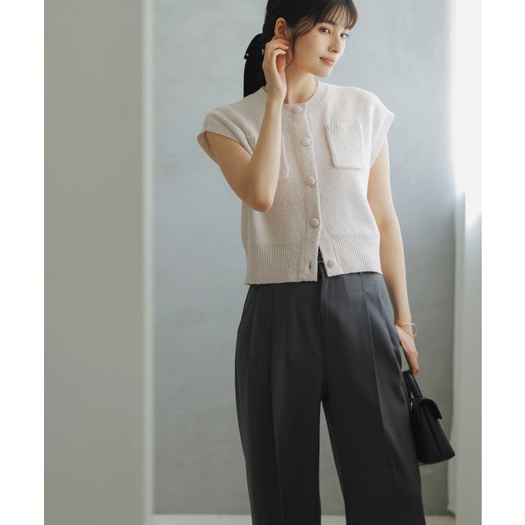 くるみ釦ニットトップスカーデ/洗える | VIS  | 詳細画像3 