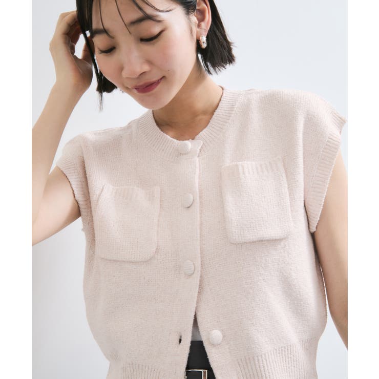 くるみ釦ニットトップスカーデ/洗える | VIS  | 詳細画像6 