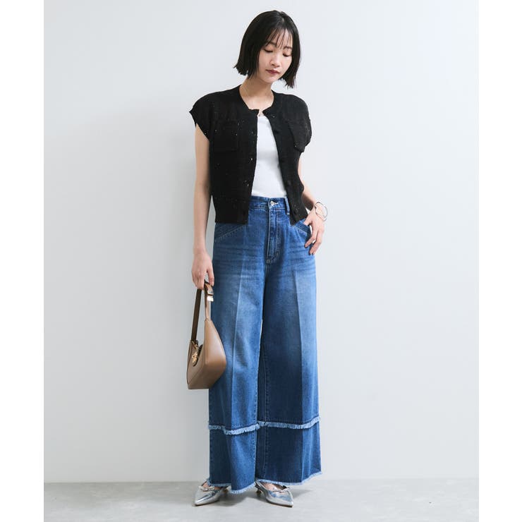 くるみ釦ニットトップスカーデ/洗える | VIS  | 詳細画像8 