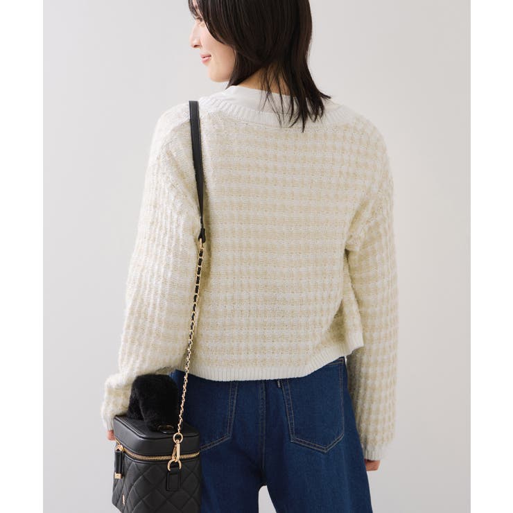 ファンシーツイードメタルボタンカーディガン | VIS  | 詳細画像14 