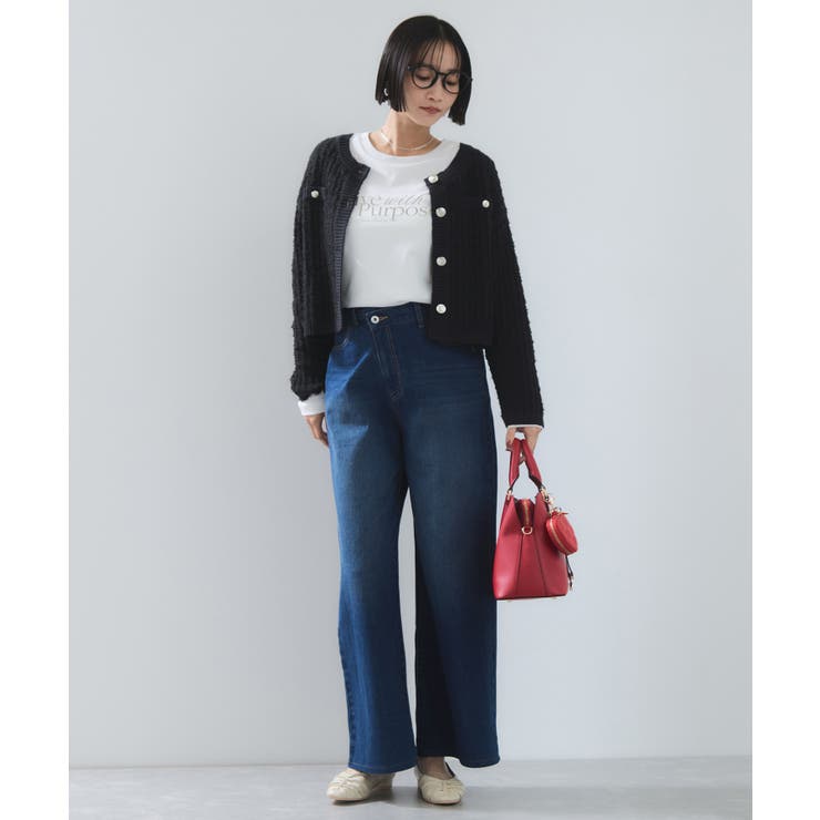 ファンシーツイードメタルボタンカーディガン | VIS  | 詳細画像17 