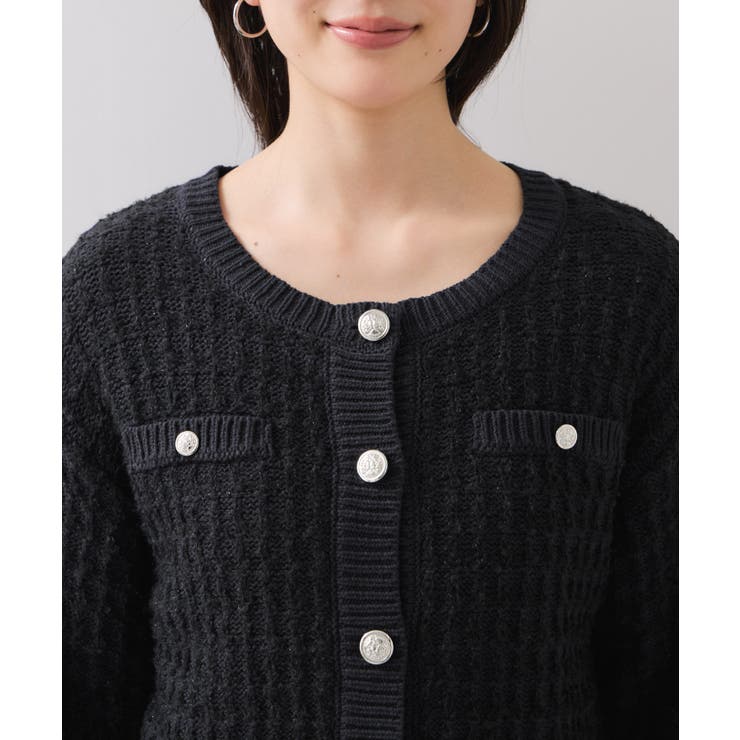 ファンシーツイードメタルボタンカーディガン | VIS  | 詳細画像22 