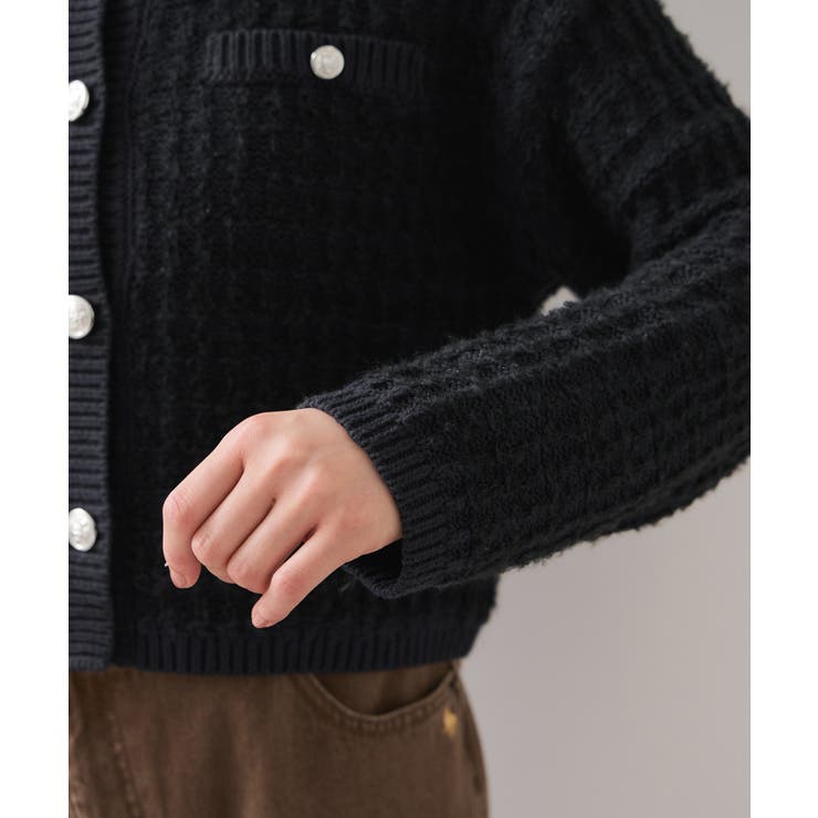 ファンシーツイードメタルボタンカーディガン | VIS  | 詳細画像25 