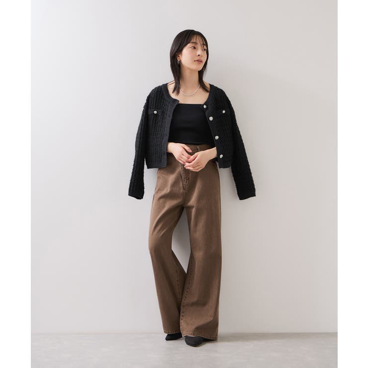 ファンシーツイードメタルボタンカーディガン | VIS  | 詳細画像6 
