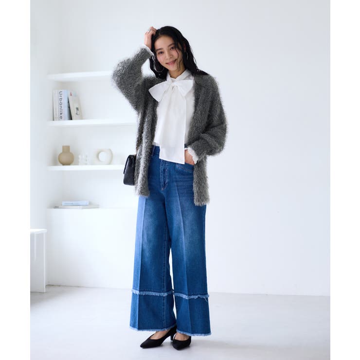 ポップコーンヤーンラメフェザーニットカーディガン/WEB限定FSサイズ | VIS  | 詳細画像11 