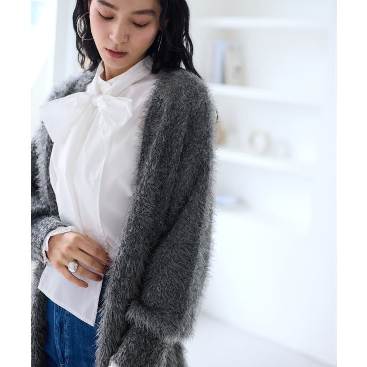 ポップコーンヤーンラメフェザーニットカーディガン/WEB限定FSサイズ | VIS  | 詳細画像13 