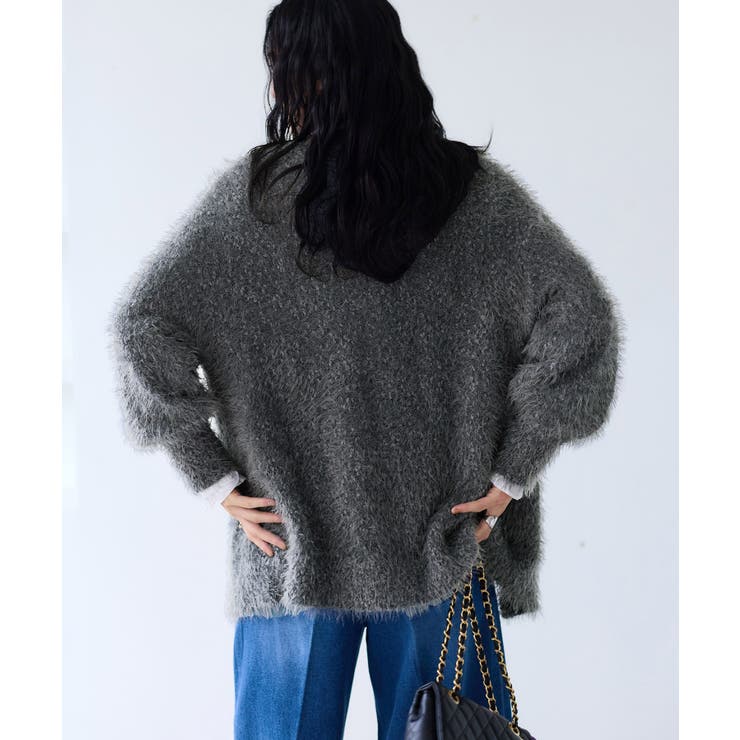 ポップコーンヤーンラメフェザーニットカーディガン/WEB限定FSサイズ | VIS  | 詳細画像14 