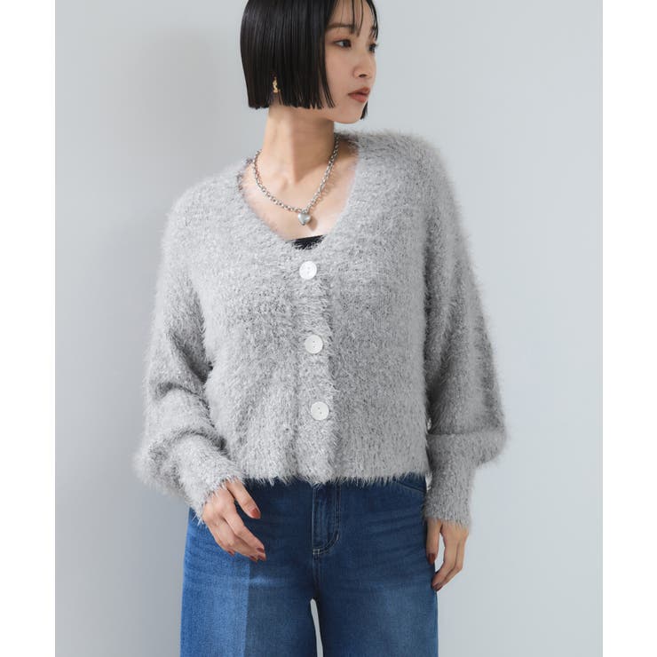 ポップコーンヤーンラメフェザーニットカーディガン/WEB限定FSサイズ | VIS  | 詳細画像28 