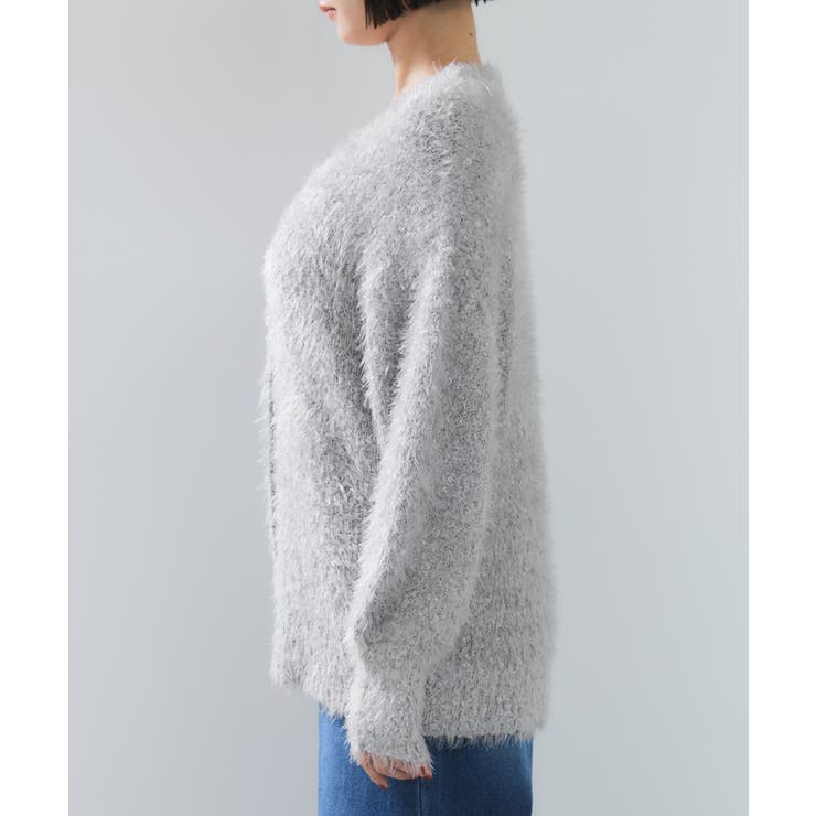 ポップコーンヤーンラメフェザーニットカーディガン/WEB限定FSサイズ | VIS  | 詳細画像34 