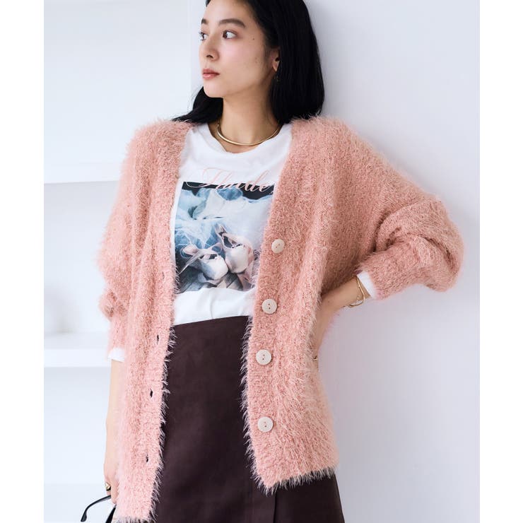 ポップコーンヤーンラメフェザーニットカーディガン/WEB限定FSサイズ | VIS  | 詳細画像6 