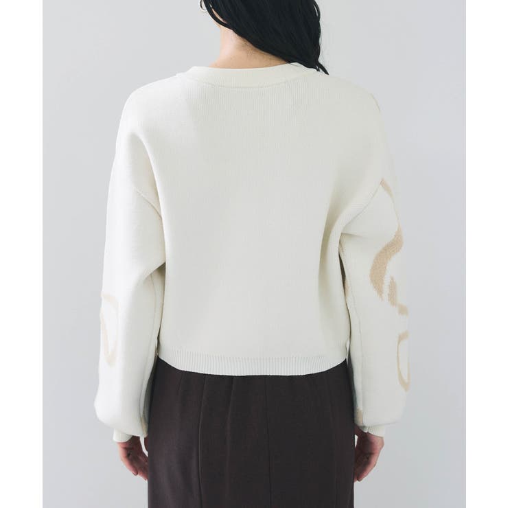 リボンモチーフジャガードカーディガン/イージーケア | VIS  | 詳細画像24 