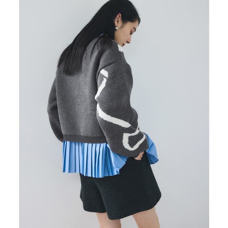 リボンモチーフジャガードカーディガン/イージーケア | VIS  | 詳細画像9 