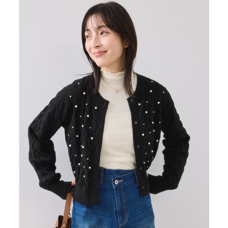 パールケーブルカーディガン | VIS  | 詳細画像17 