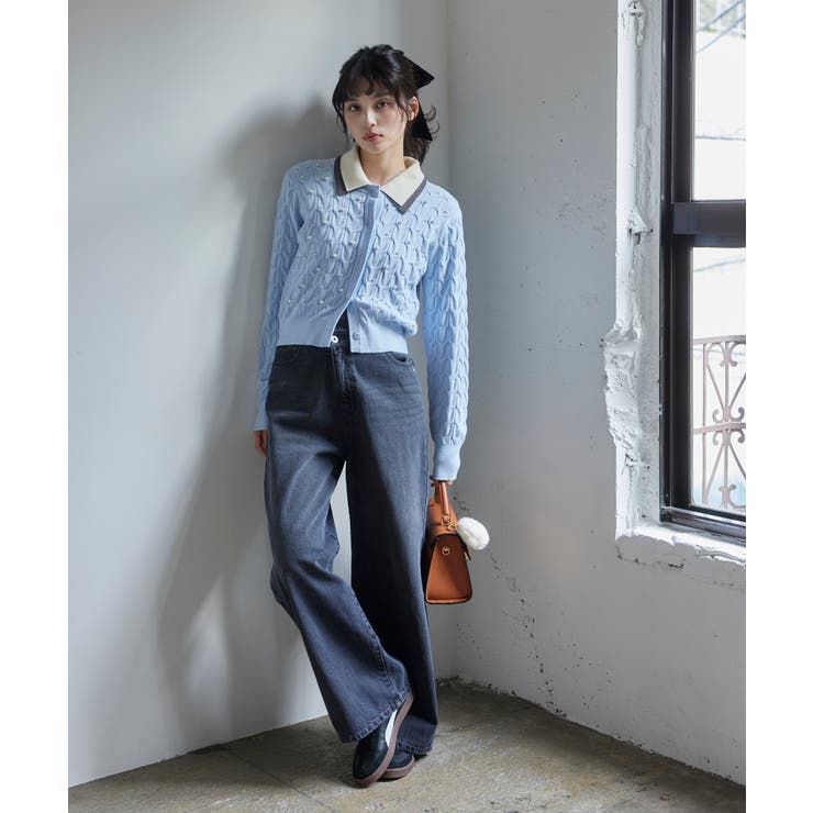 パールケーブルカーディガン | VIS  | 詳細画像2 