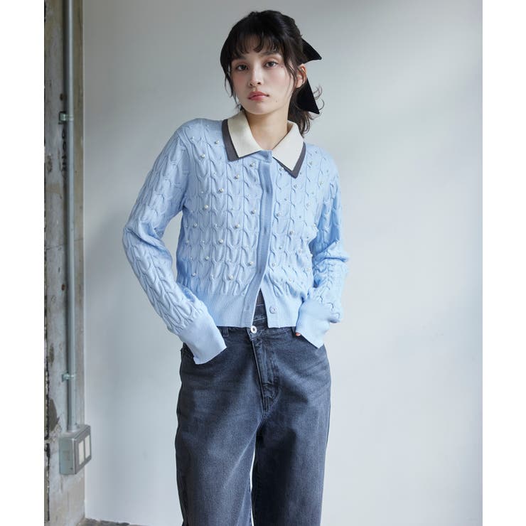 パールケーブルカーディガン | VIS  | 詳細画像5 