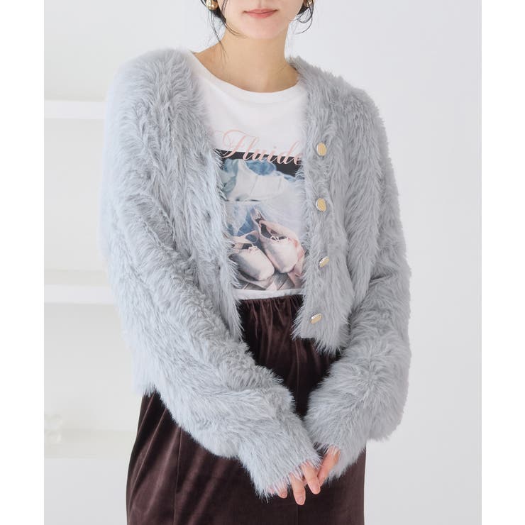 ラビットライクVネックカーディガン/イージーケア・WEB限定カラー | VIS  | 詳細画像27 