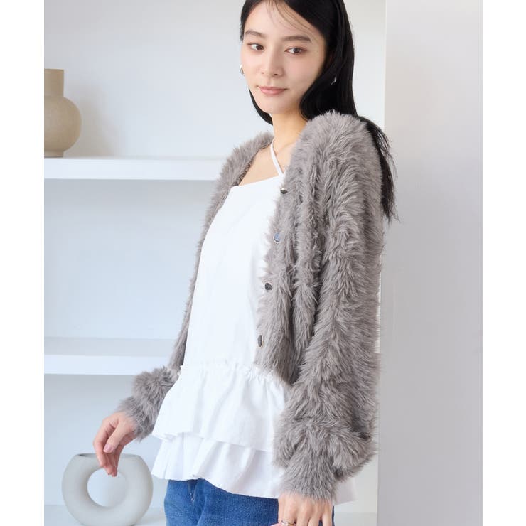 ラビットライクVネックカーディガン/イージーケア・WEB限定カラー | VIS  | 詳細画像34 