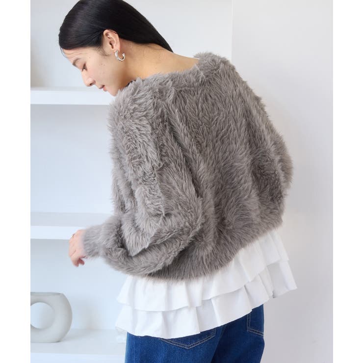 ラビットライクVネックカーディガン/イージーケア・WEB限定カラー | VIS  | 詳細画像35 