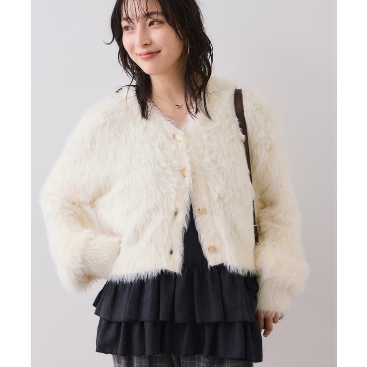 ラビットライクVネックカーディガン/イージーケア・WEB限定カラー | VIS  | 詳細画像8 