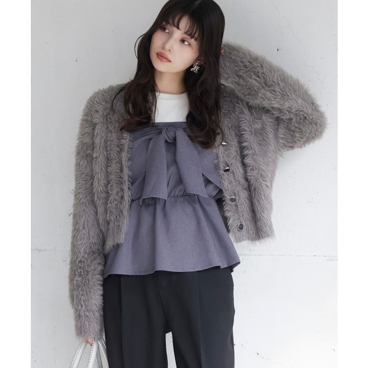 グレーサブ(09) | ラビットライクVネックカーディガン/イージーケア・WEB限定カラー | VIS 